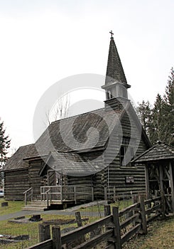 St.Anne`s Anglican old log Church Parksville, BC photo
