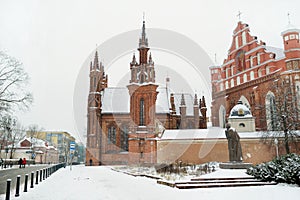 St. Anne`s Church and neighbouring Bernardine Church, one of the most beautiful and probably the most famous buildings in Vilnius