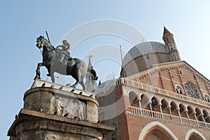 St. Anthony Basilica - A view with the bronze equestrian monument dedicated to Gattamelata - Italy photo