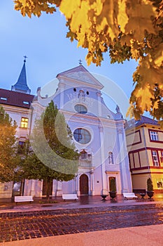 St. Anton Church in Kosice at night photo