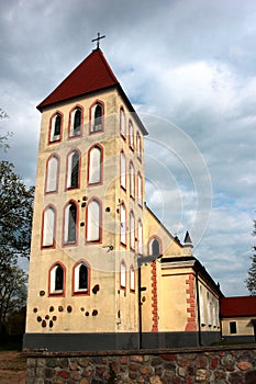 St. Antoni Padewski parish church in Banie Mazurskie village, Goldap powiat, Warmian-Masurian Voivodeship in Poland.