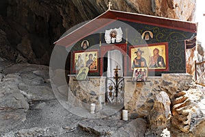 St. Antonios rock church near Agios Ioannis, Crete, Greece