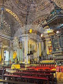 St Augustin church interior. Intramuros, Manila, the Philippines