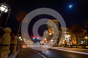 St augustine city street scenes atnight photo