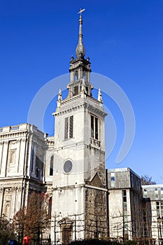 St Augustine With St Faith Church next to St Paul`s Cathedral in London