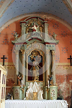 St Barbara, altar in the Church of Birth of Virgin Mary in Sveta Marija pod Okicem, Croatia