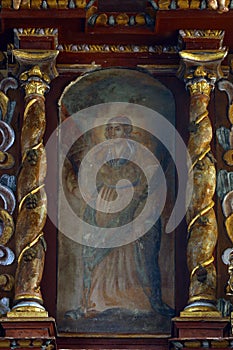 St. Barbara altarpiece at St. Andrew`s Church in Laz, Croatia