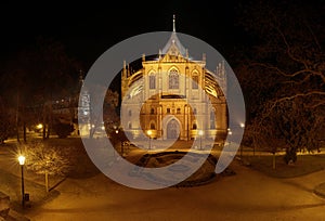 St. Barbara's Cathedral in the night