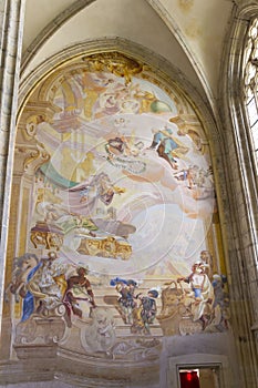 St. Barbara's Church - decorative wall inside