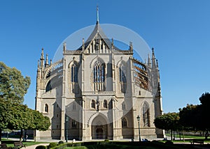 St. Barbara`s Church in the town Kutna Hora, Czech republic