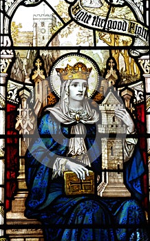 St. Barbara in stained glass photo