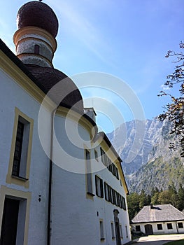 St bartholomae chapel in Bavaria at Koenigssee in south germand photo