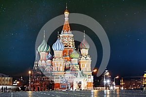 St. Basil Cathedral, Moscow Kremlin, night