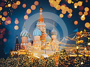 St. Basil`s Cathedral or Cathedral of Vasily the Blessed or Cathedral of the Intercession of the Most Holy Theotokos on