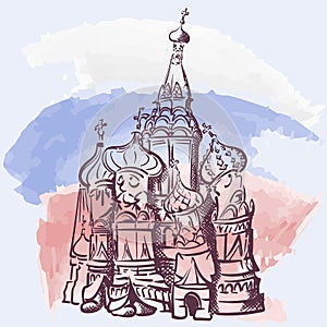 St. Basil`s Cathedral comic style