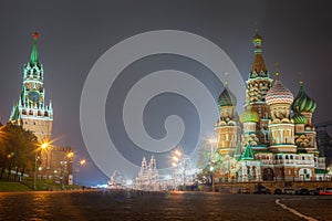 St. Basil s Cathedral at dawn in Red Square, Moscow, Russia