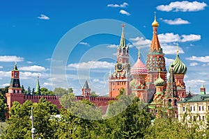 St Basil`s Cathedral and Moscow Kremlin, Russia