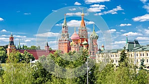 St Basil`s Cathedral and Moscow Kremlin, Russia