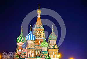 St. Basil's cathedral in Moscow at night