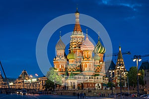 St. Basil`s Cathedral in Moscow on Red Square