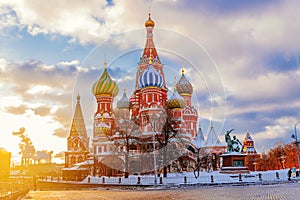 St. Basil`s Cathedral In Moscow