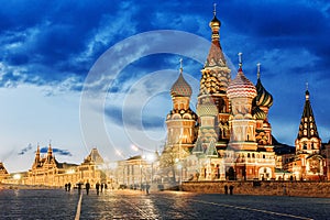St. Basil`s Cathedral night view