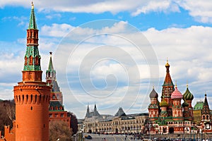 St. Basil's cathedral on Red Sq and Kremlin