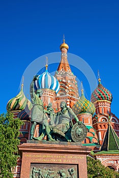 St. Basil`s Cathedral on Red Square in Moscow