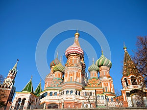 St. Basil`s Cathedral in Red Square Moscow Kremlin, Russia