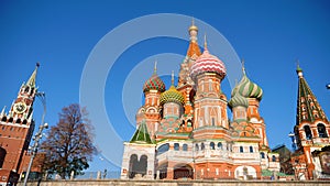 St. Basil`s Cathedral in Red Square Moscow Kremlin, Russia