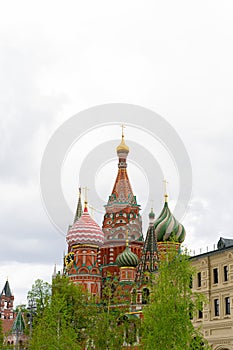 St. Basil's Cathedral on Red Square in Moscow and nobody around. Kremlin