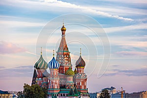 St. Basil`s Cathedral on Red Square, Moscow, Russia.