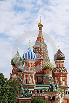 St. Basil`s Cathedral on Red square, Moscow, Russia.