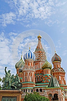 St. Basil`s Cathedral on Red square, Moscow, Russia.