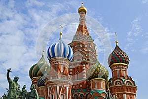 St. Basil`s Cathedral on Red square, Moscow, Russia.