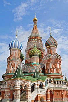 St. Basil`s Cathedral on Red square, Moscow, Russia.