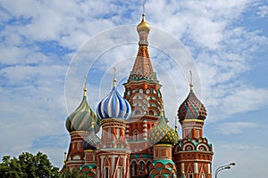 St. Basil`s Cathedral on Red square, Moscow, Russia.