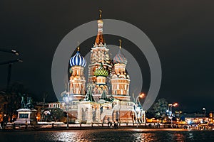 St Basil`s cathedral on Red Square, Moscow, Russia