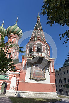 St. Basil`s cathedral on Red Square in Moscow, Russia