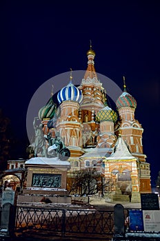 St. Basil`s Cathedral on Red square, Moscow, Russia