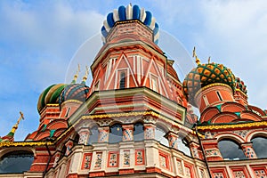 St. Basil`s Cathedral on Red Square in Moscow, Russia