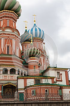 St. Basil`s Cathedral on Red Square in Moscow Russia