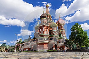 St. Basil's Cathedral on Red Square in Moscow, Russia.