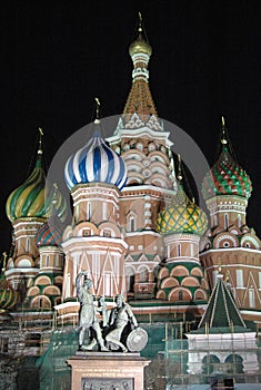 St. Basil's Cathedral, Red Square, Moscow, Russia at night