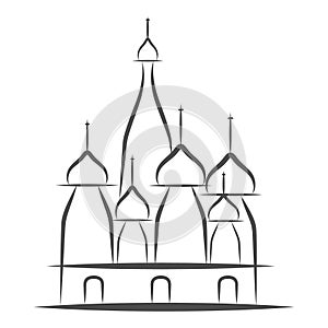 St Basil s Cathedral, Red Square, Moscow, Russia. Vector illustration,