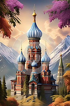 St. Basil\'s Cathedral in Russia photo