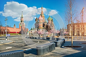 St. Basil`s Cathedral and park Zariadye