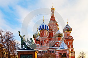 St. Basil`s Cathedral Winter Red Square in Moscow
