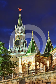 St. Basilâ€™s Porch and Spasskaya Tower in the Dusk