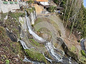 St. Beatus Waterfall or Waterfalls and cascades under the St. Beatus cave (Wasserfall bei den St. Beatus Hoehlen)